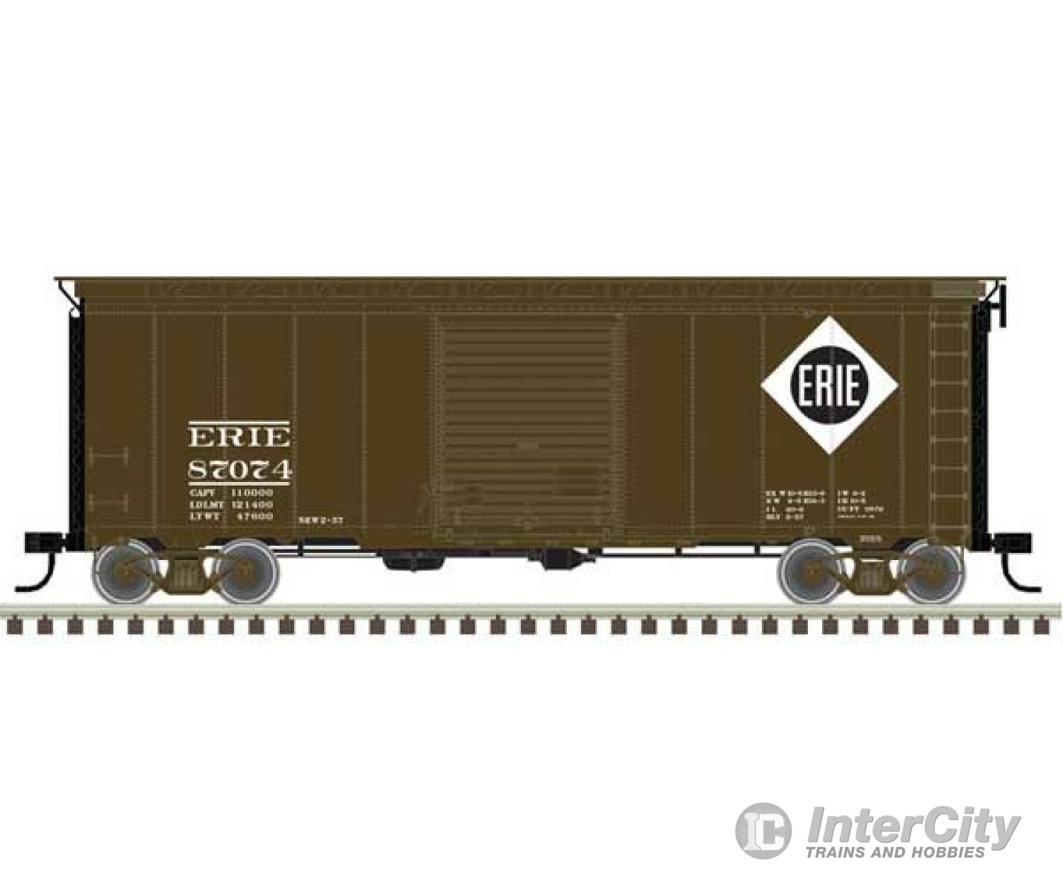 Atlas 20006820 40 Postwar Boxcar With 8 Door - Ready To Run Master(R) -- Erie 87243 (Boxcar Red