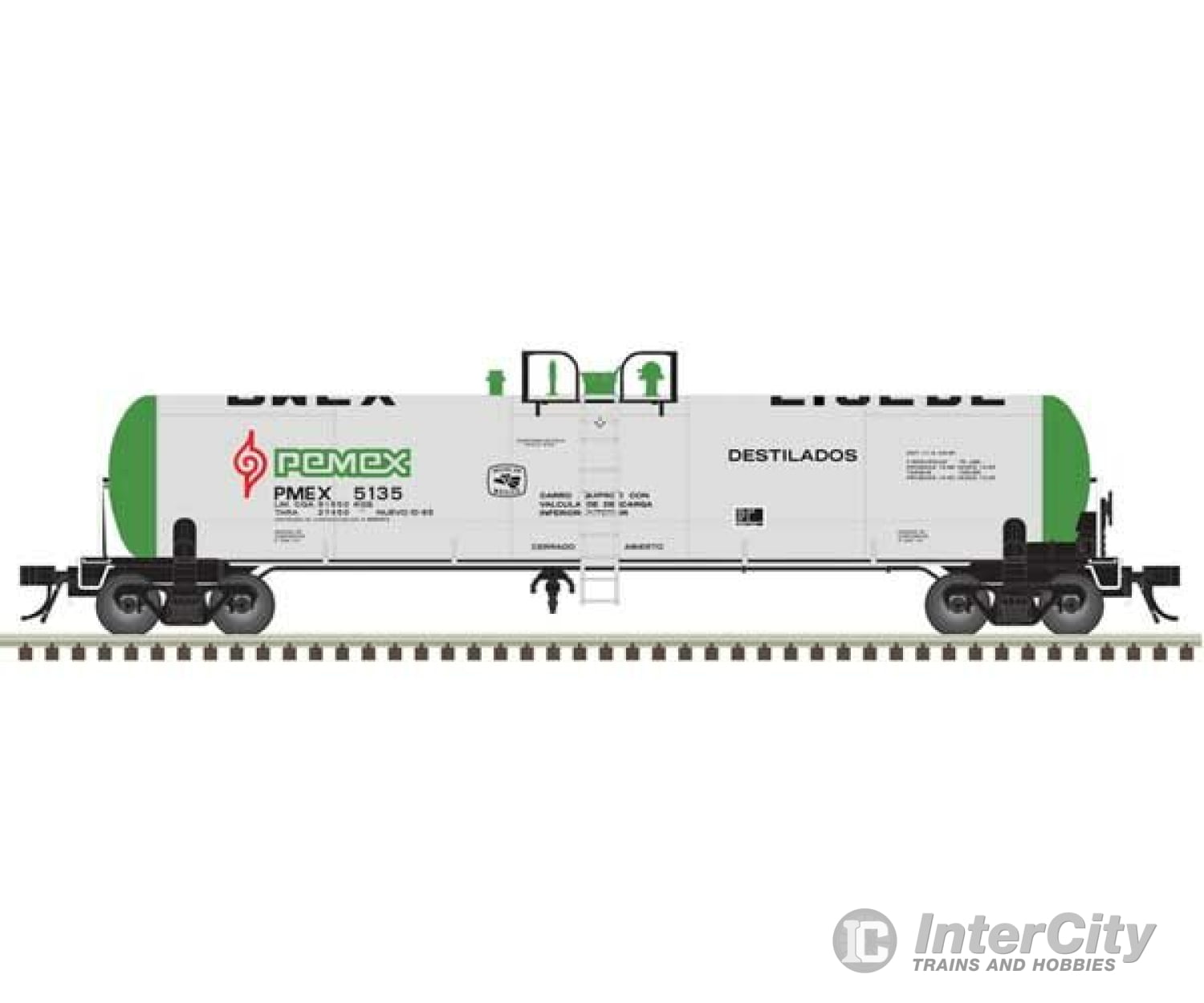 Atlas 20006980 Gatx 20 700-Gallon Tank Car - Ready To Run Master(R) -- Pemex #5132 (Silver Green Red