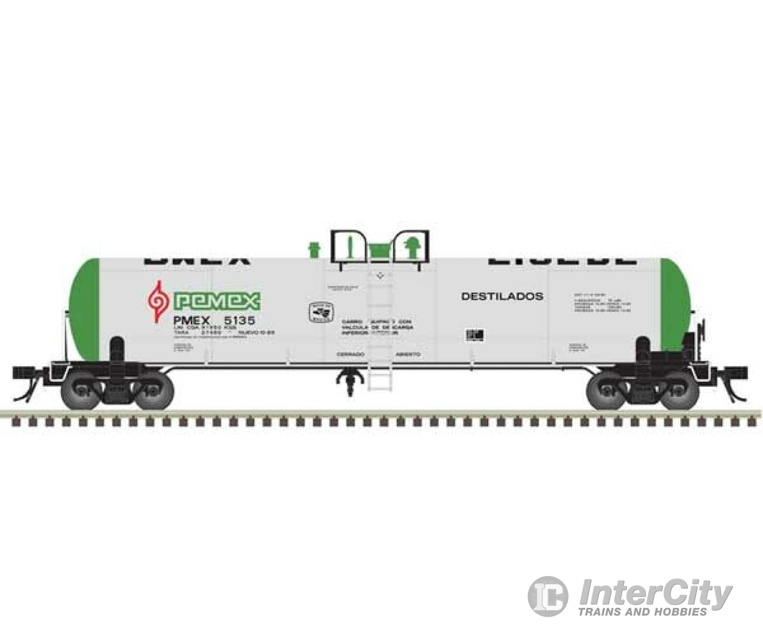 Atlas 20006981 Gatx 20 700-Gallon Tank Car - Ready To Run Master(R) -- Pemex #5146 (Silver Green Red