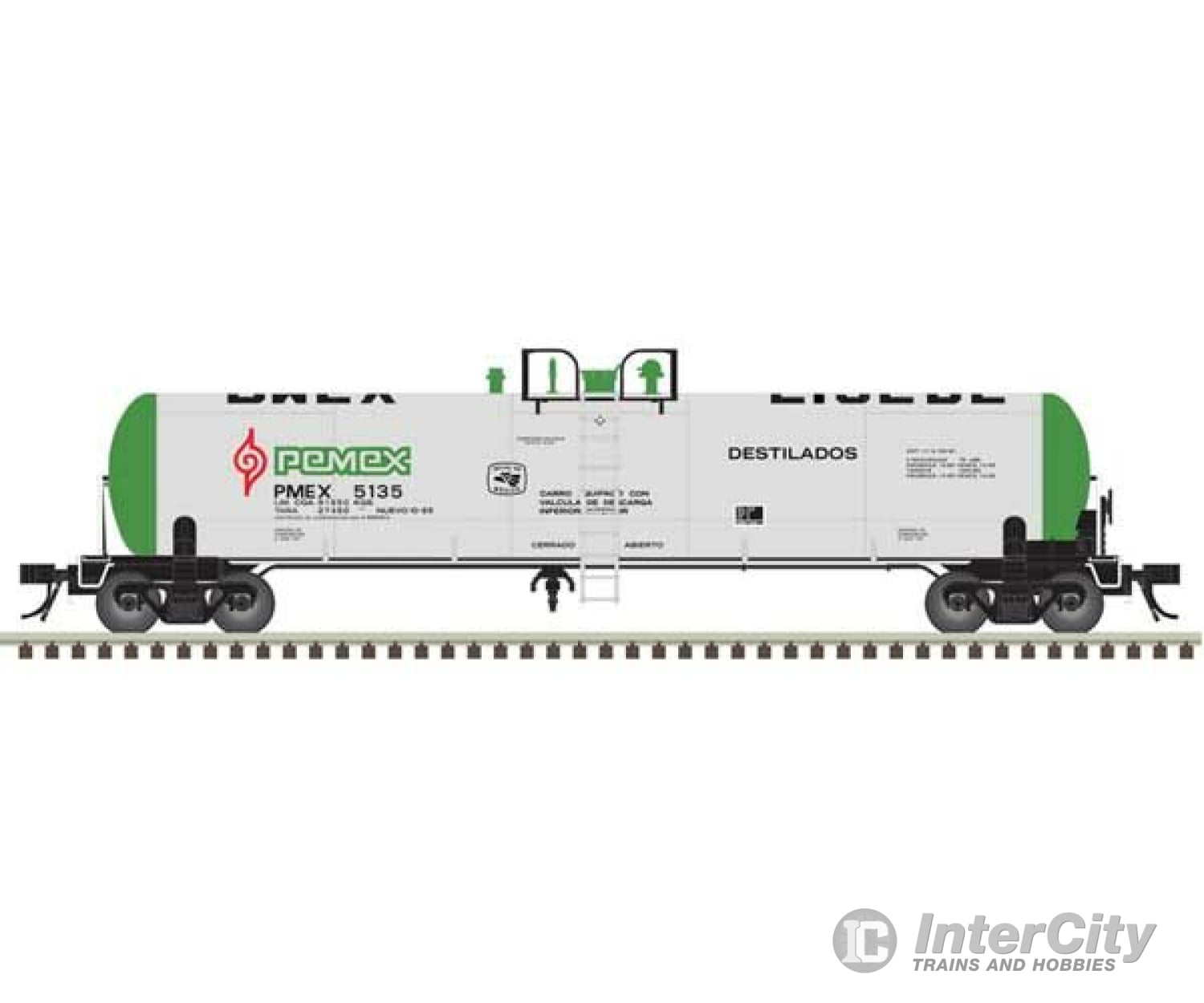 Atlas 20006982 Gatx 20 700-Gallon Tank Car - Ready To Run Master(R) -- Pemex #5150 (Silver Green Red