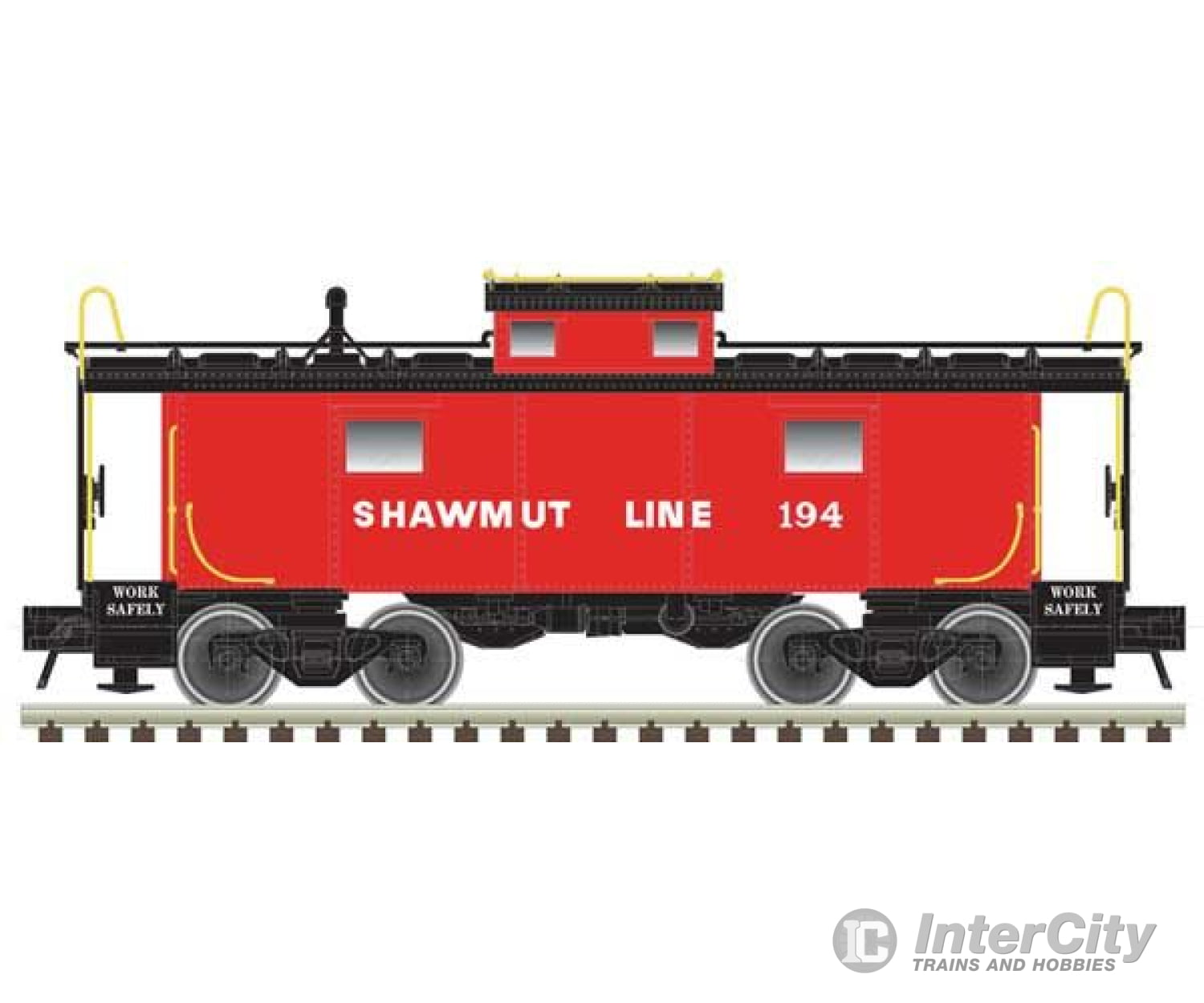 Atlas 20007012 Ne-6 Caboose - Ready To Run Master(R) -- Pittsburg And Shawmut #193 (Red White Black)