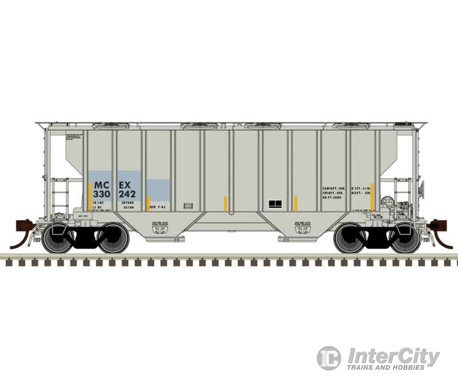 Atlas 20007118 Portec 3000 2-Bay Covered Hopper - Ready To Run Master(R) Plus -- Midwest Railcar