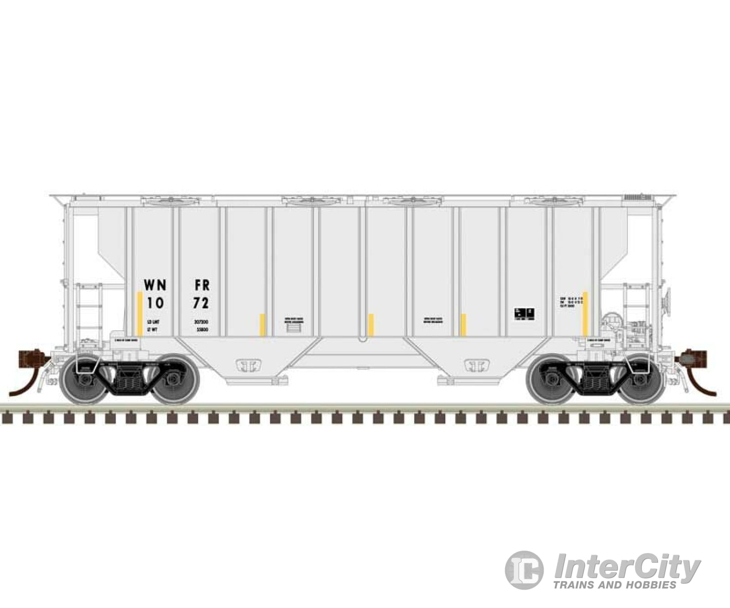 Atlas 20007124 Portec 3000 2-Bay Covered Hopper - Ready To Run Master(R) Plus -- Winifrede Rr Wnfr