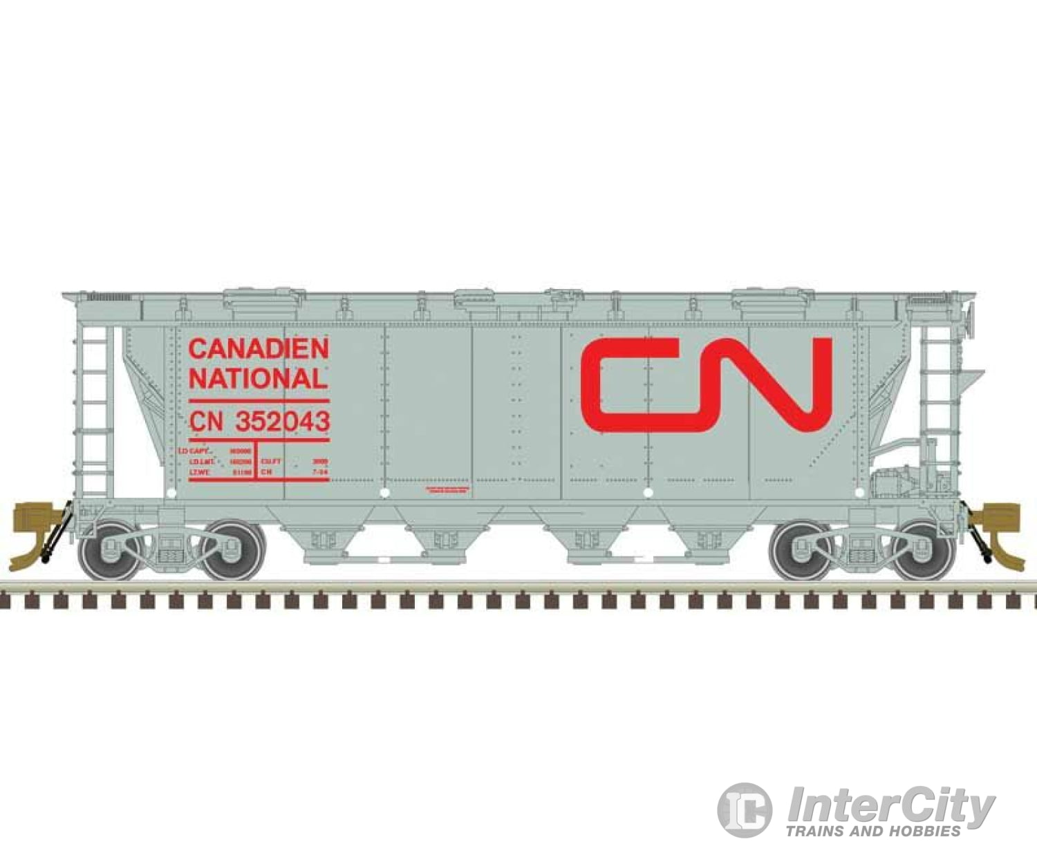 Atlas 20007157 Slab-Side Covered Hopper - Ready To Run Master(R) -- Canadian National #352100 (6