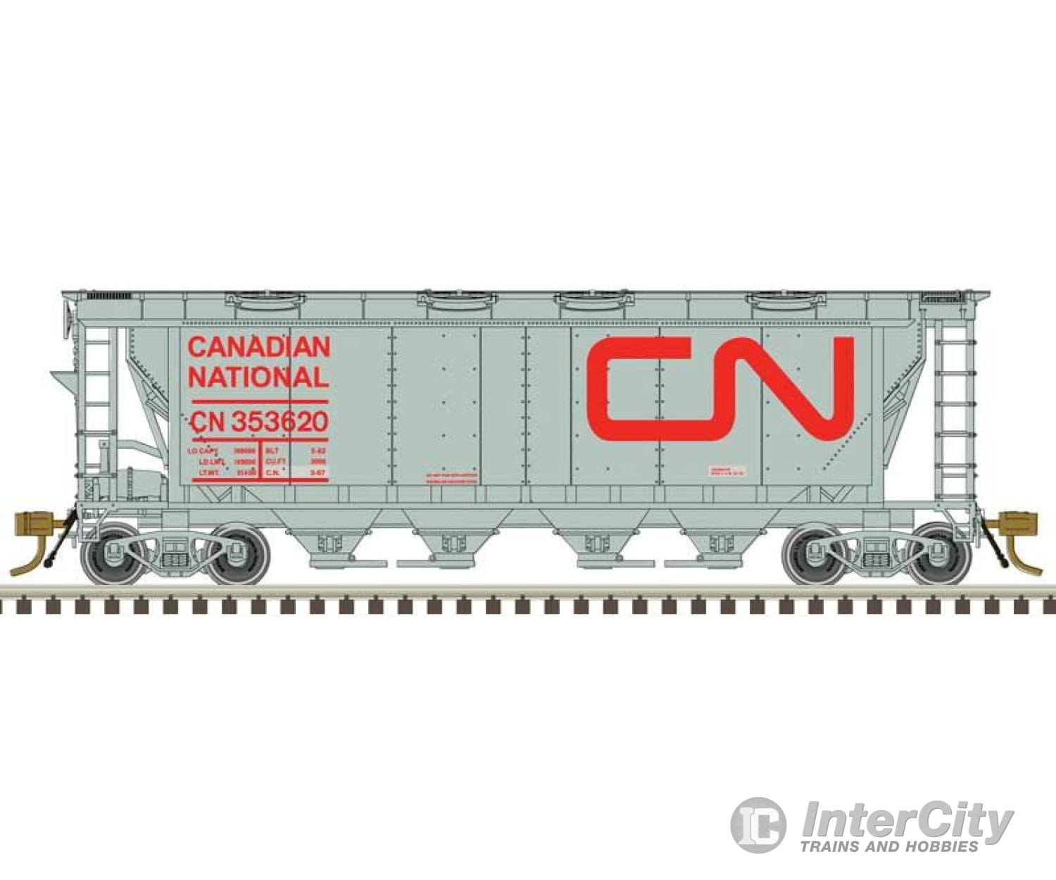 Atlas 20007163 Slab-Side Covered Hopper - Ready To Run Master(R) -- Canadian National #353637 (8