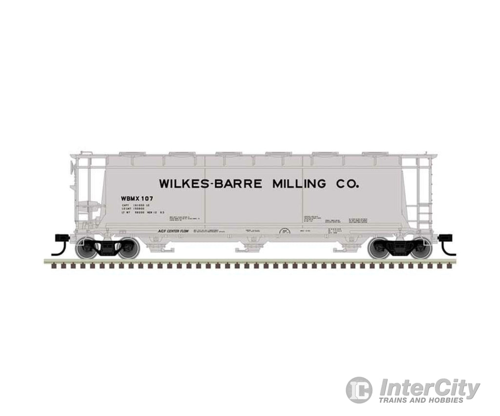 Atlas 20007184 Acf 3-Bay Cylindrical Hopper - Ready To Run -- Wilkes-Barre Milling Co. #105 (Gray