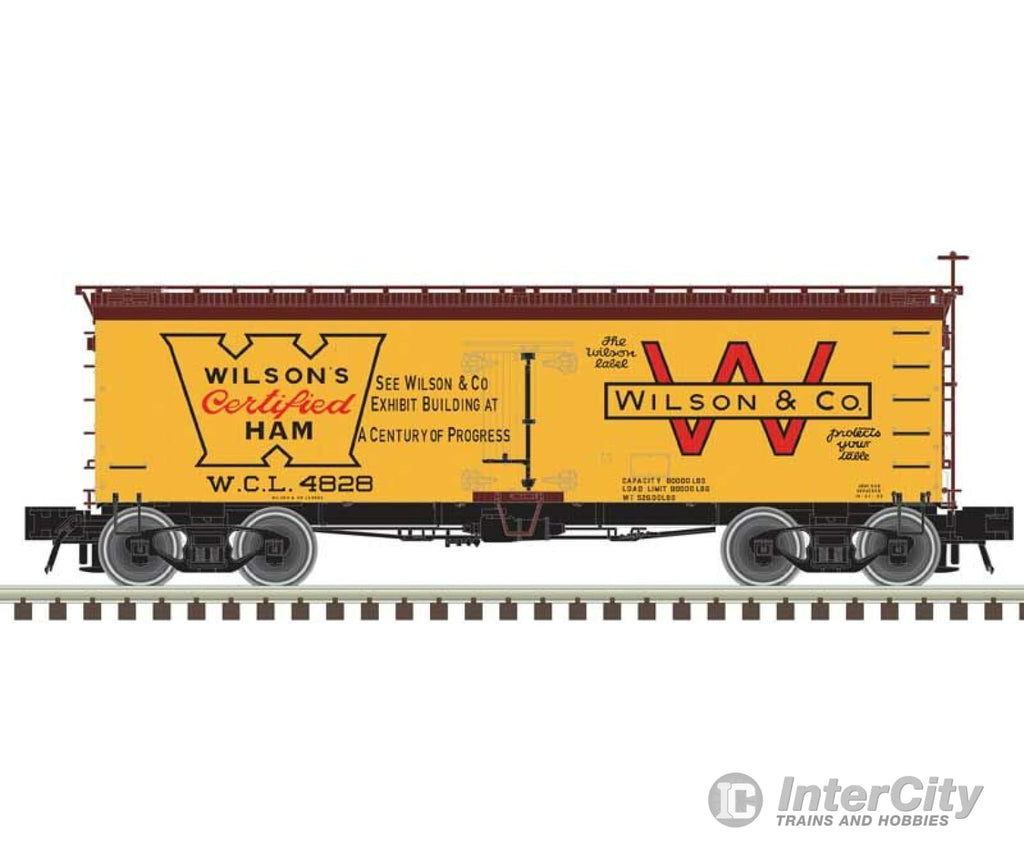 Atlas 20007203 36 Wood Reefer - Ready To Run Master(R) -- Wilson Packing Certified Ham #4824 (Yellow