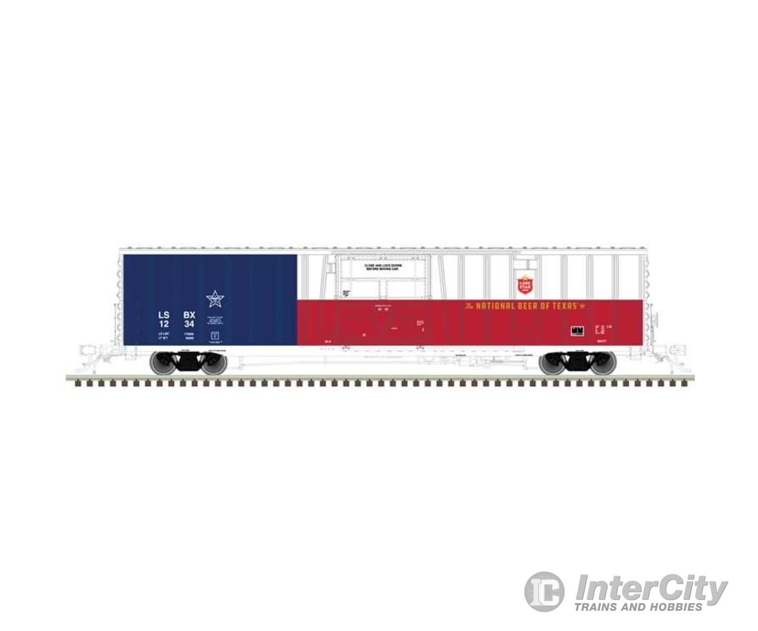 Atlas 20007256 Class Bx-177 62 Beer Boxcar - Ready To Run -- Lone Star #1884 (Red White Blue)