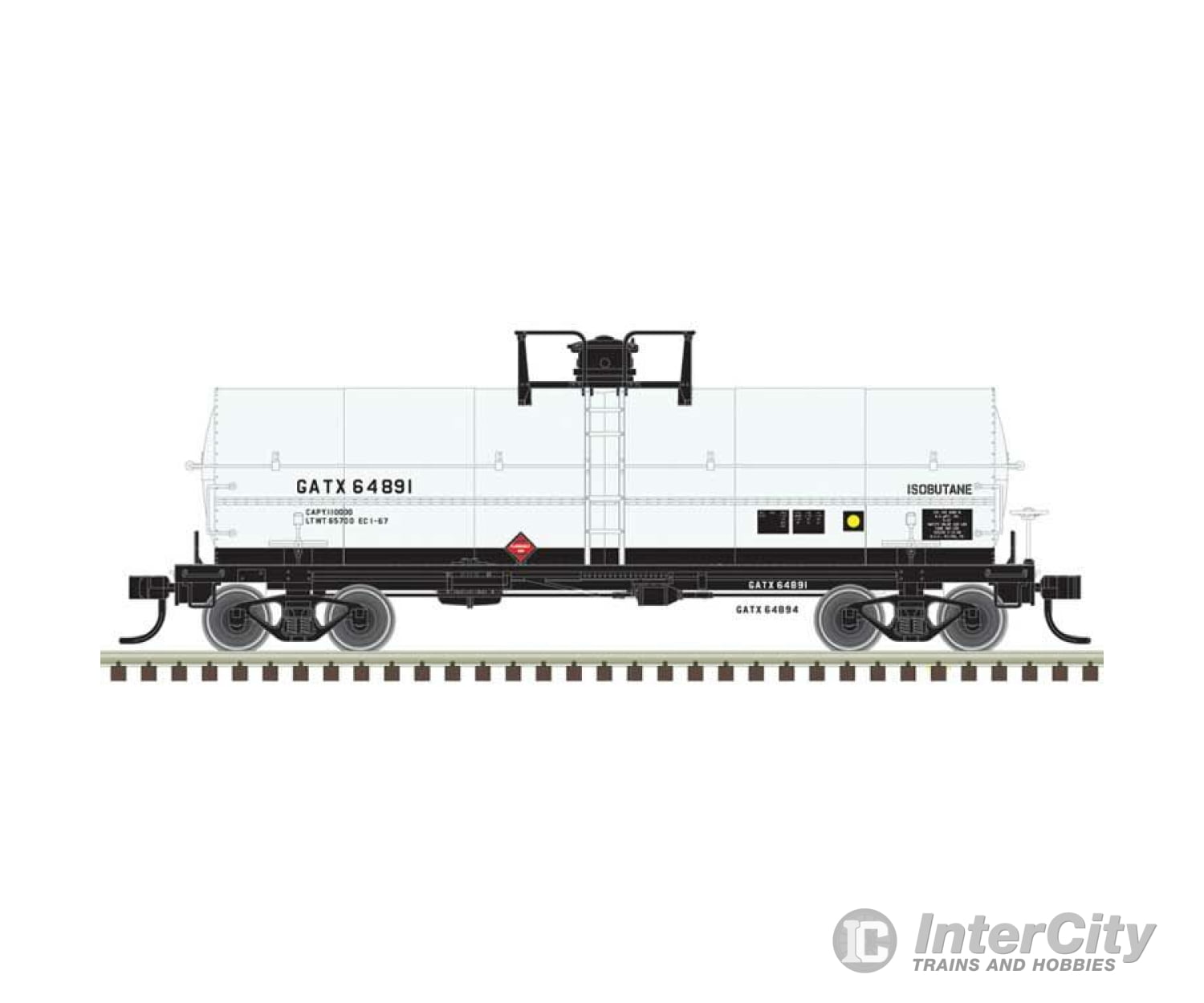 Atlas 20007350 11 000-Gallon Tank Car W/Platform - Ready To Run Master(R) -- Gatx #64894 (White