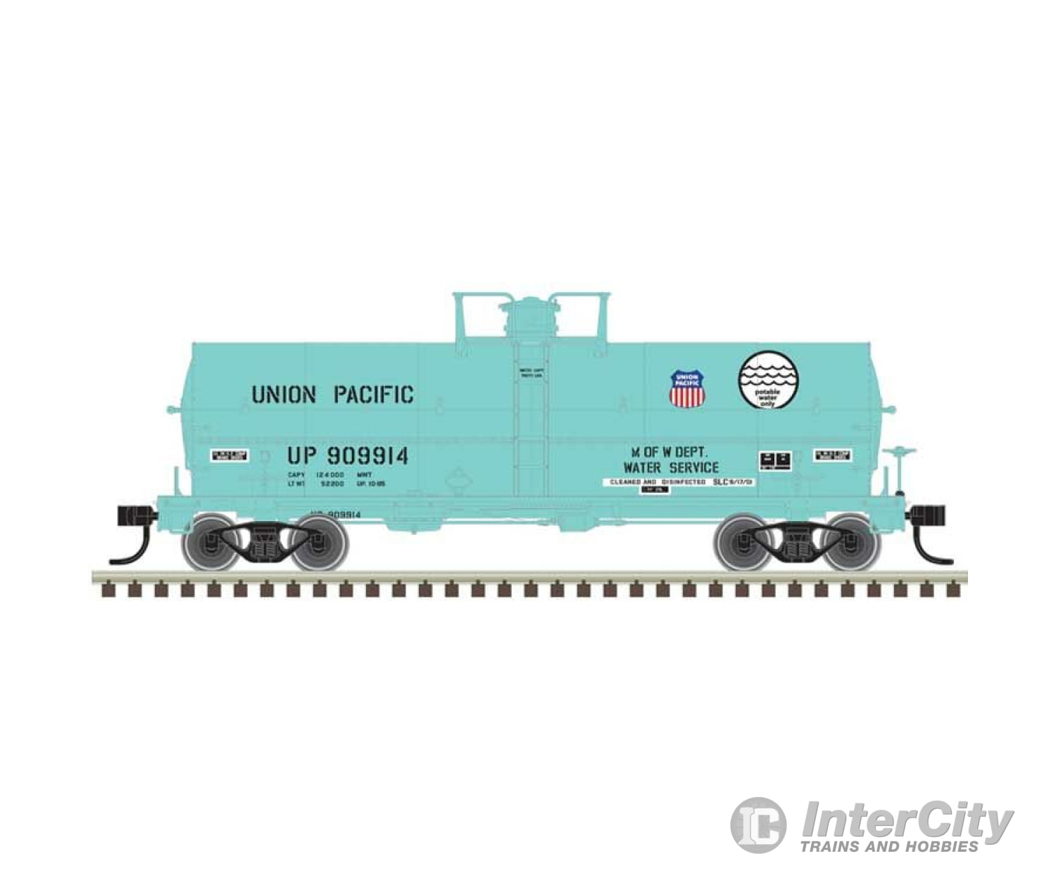 Atlas 20007359 11 000-Gallon Tank Car W/Platform - Ready To Run Master(R) -- Union Pacific #909914