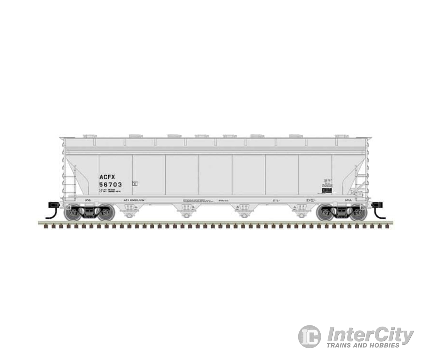 Atlas 20007361 Acf 5250 Covered Hopper - Ready To Run Master(R) Plus -- Acfx #56703 (Gray) Freight