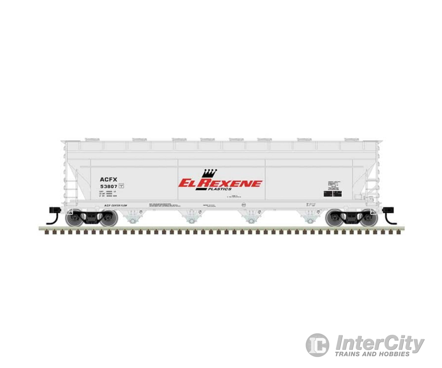 Atlas 20007376 Acf 5250 Covered Hopper - Ready To Run Master(R) Plus -- El Rexene #53807 (Gray Black