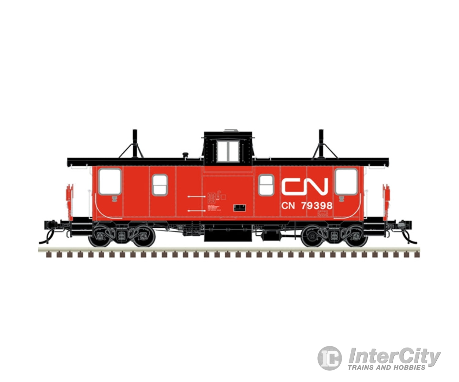 Atlas 20007778 Ho Pointe St. Charles Psc Caboose Canadian National (Cn) 3-Panel Cots #79398 Freight