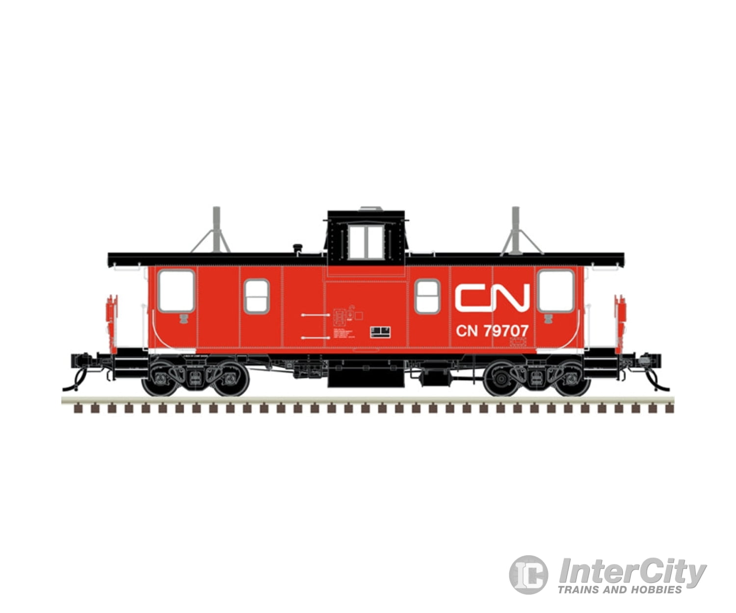 Atlas 20007784 Ho Pointe St. Charles Psc Caboose Canadian National (Cn) White Corner Stripe #79568