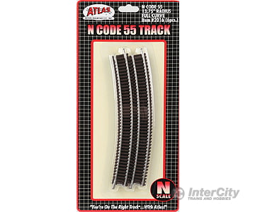 Atlas 2016 Code 55 Track W/Nickel-Silver Rail & Brown Ties -- 13-3/4 Radius Curve Pkg(6) Turnouts