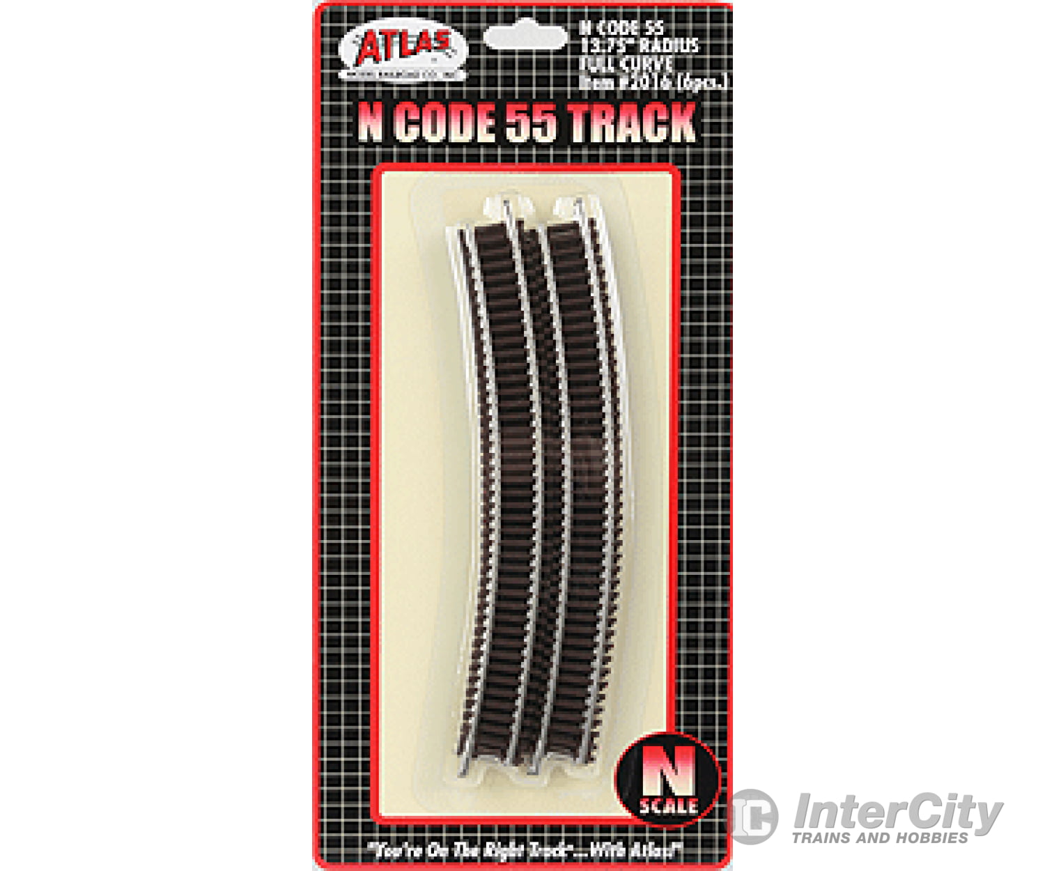 Atlas 2016 Code 55 Track W/Nickel-Silver Rail & Brown Ties -- 13-3/4 Radius Curve Pkg(6) Turnouts