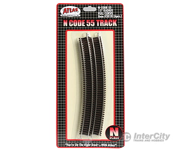 Atlas 2018 Code 55 Track W/Nickel-Silver Rail & Brown Ties -- 15 Radius Full Curve Pkg(6) Turnouts