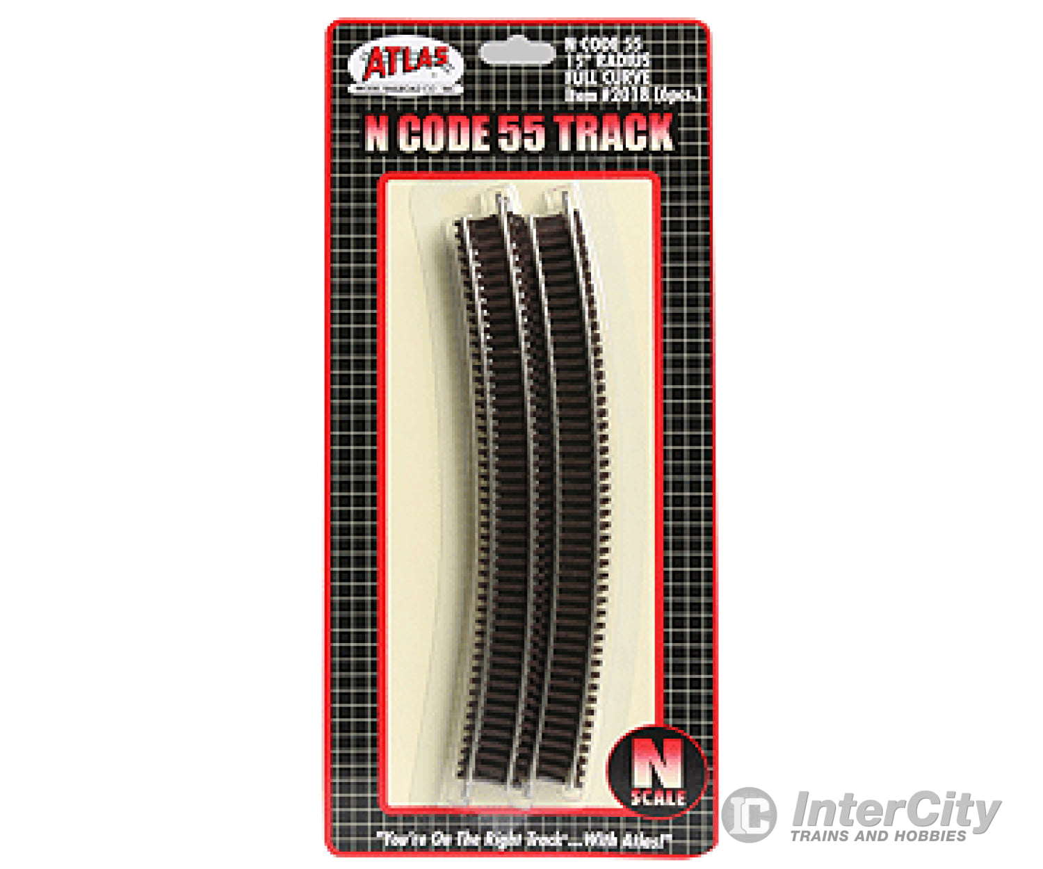 Atlas 2018 Code 55 Track W/Nickel-Silver Rail & Brown Ties -- 15 Radius Full Curve Pkg(6) Turnouts