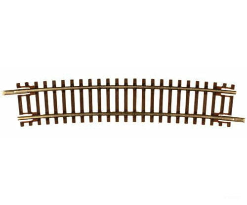 Atlas 2021 Code 55 Track W/Nickel-Silver Rail & Brown Ties -- 16-1/4 Radius Half Curve Pkg(6)