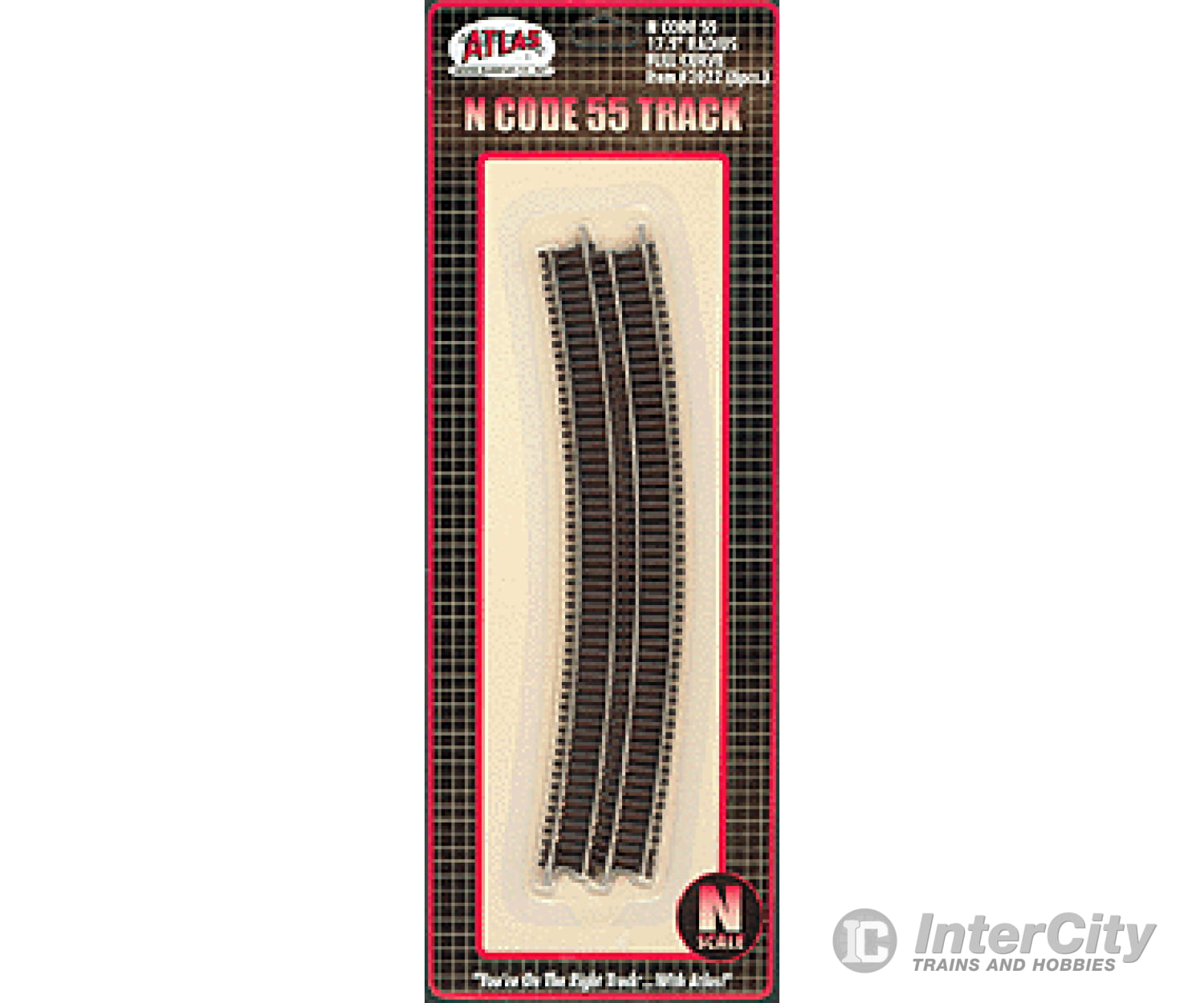 Atlas 2022 Code 55 Track W/Nickel-Silver Rail & Brown Ties -- 17-1/2 Radius Full Curve Pkg(6)