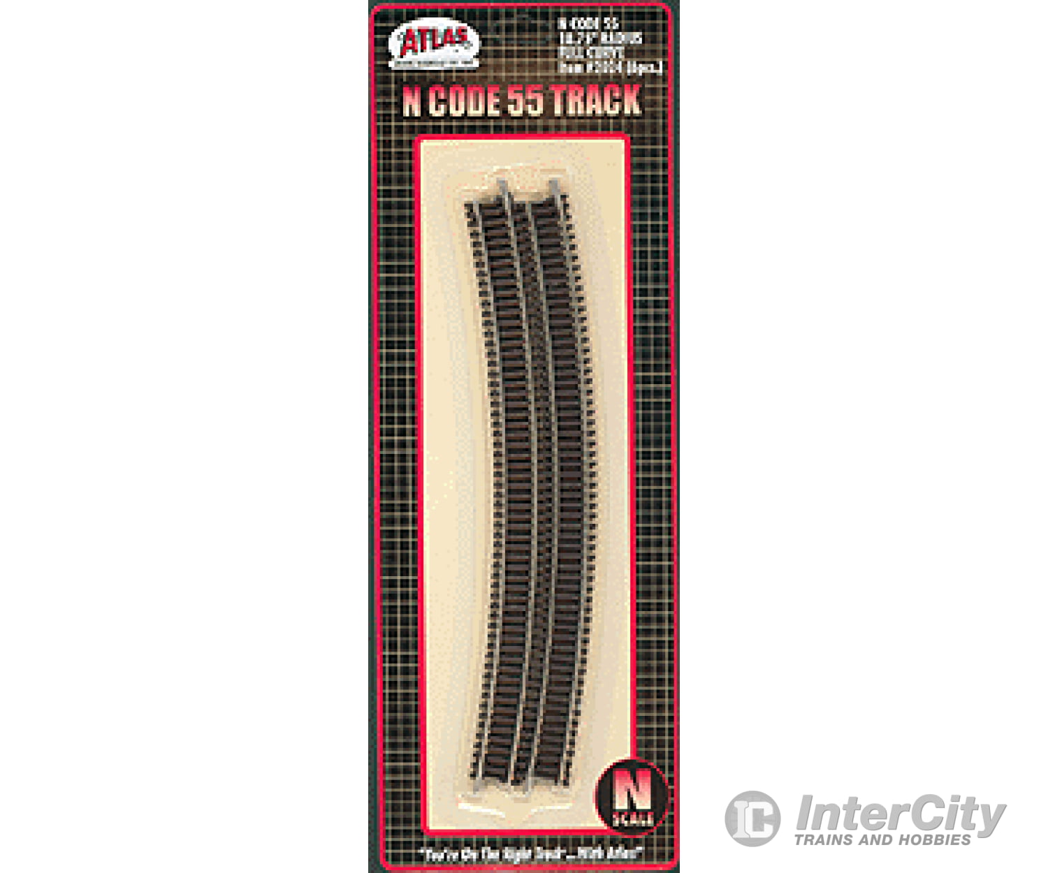 Atlas 2024 Code 55 Track W/Nickel-Silver Rail & Brown Ties -- 18-3/4 Radius Full Curve Pkg(6)