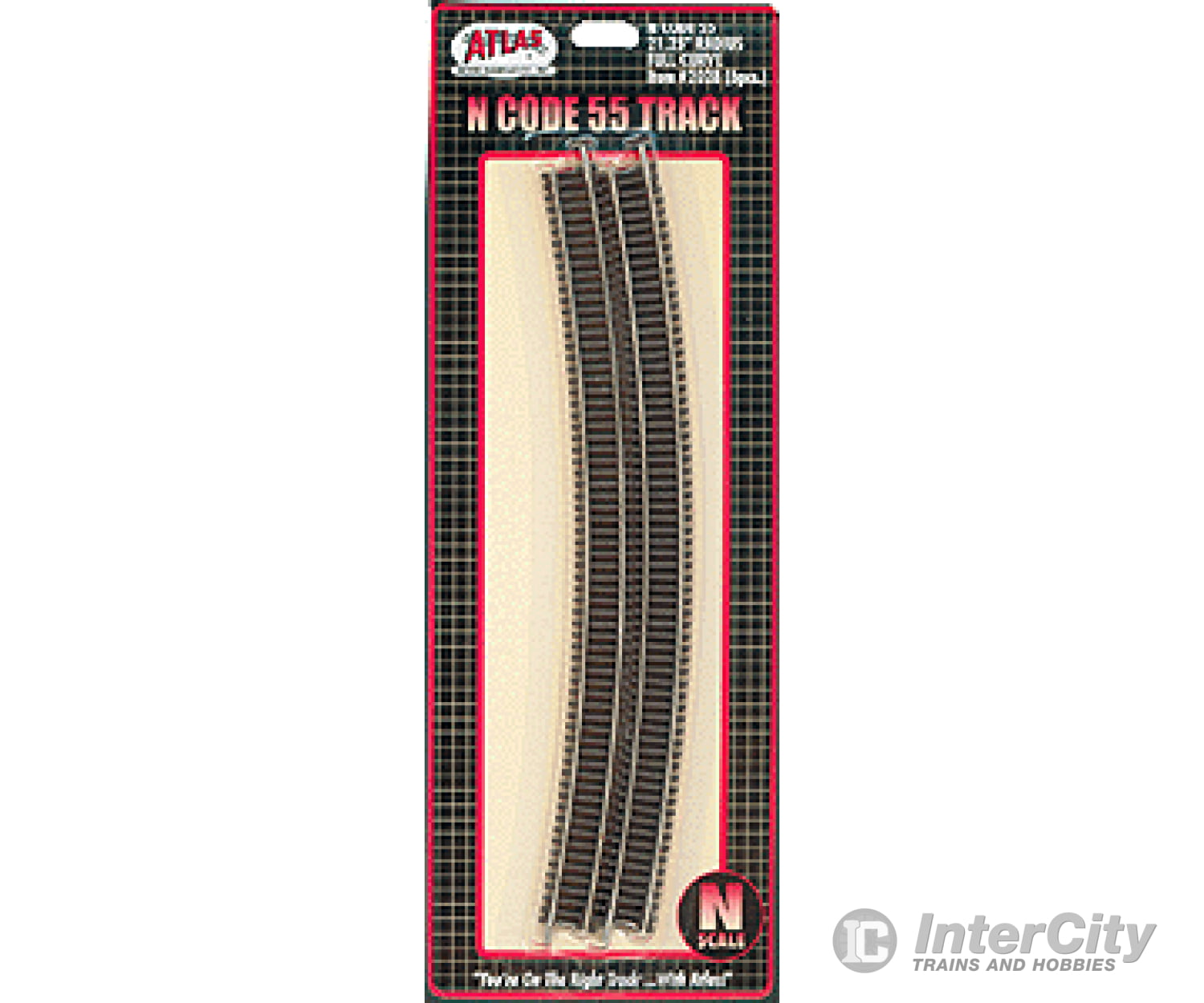 Atlas 2028 Code 55 Track W/Nickel-Silver Rail & Brown Ties -- 21-1/4 Radius Full Curve Pkg(6)