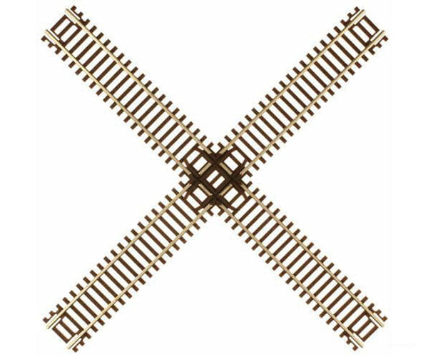 Atlas 2045 Code 55 Track W/Nickel-Silver Rail & Brown Ties -- 90 Degree Crossing Turnouts