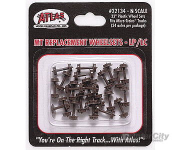 Atlas 22134 Plastic 33 Low Profile Replacement Wheelsets -- For Micro-Trains(R) Trucks Pkg(24)