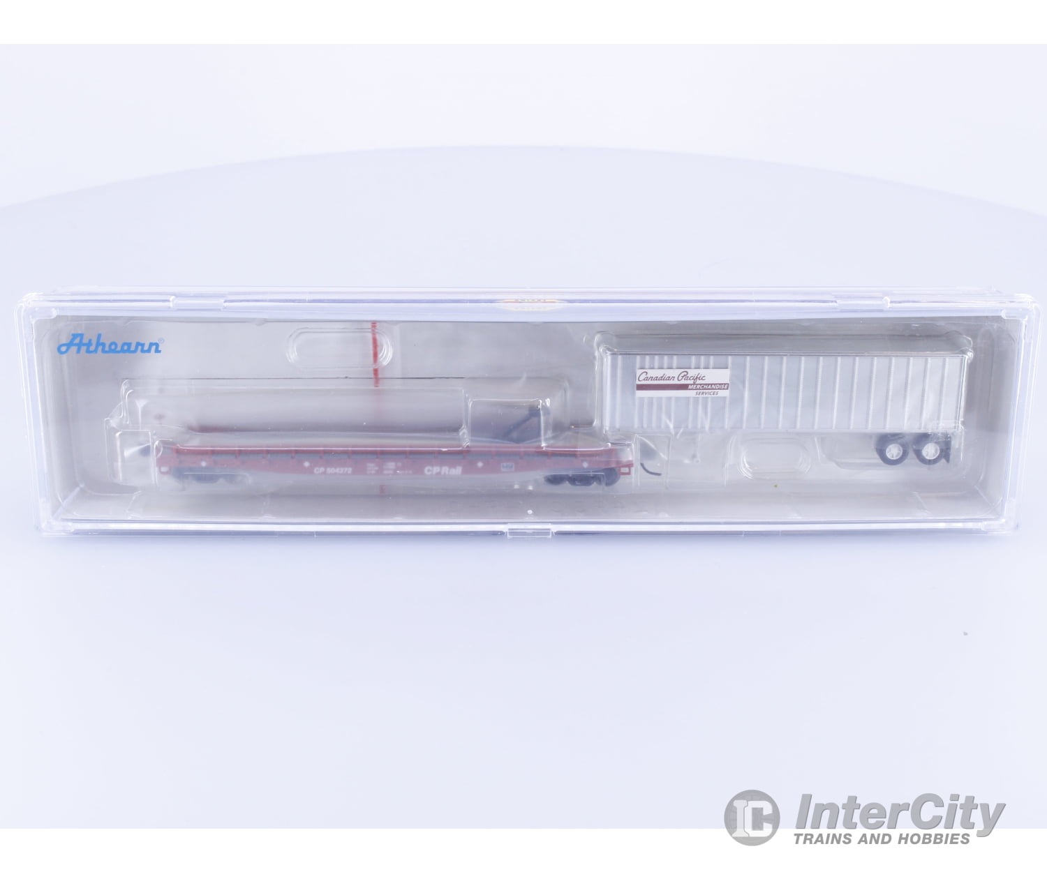 Atlas 24901 N 53’ Flatcar with 40’ Semi Trailer Canadian Pacific (CP) 504372 Freight Cars