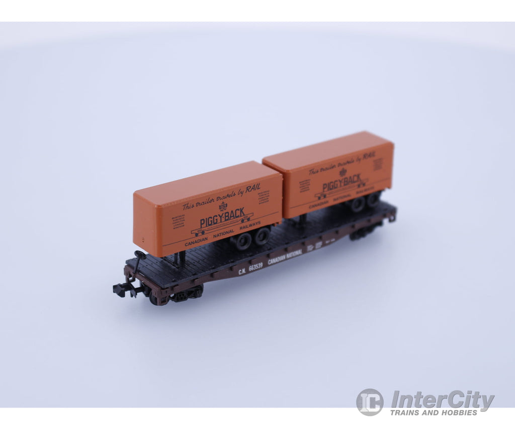 Atlas 3754 N Piggy Back Trailers Flat car Canadian National (CN) 663539 Freight Cars