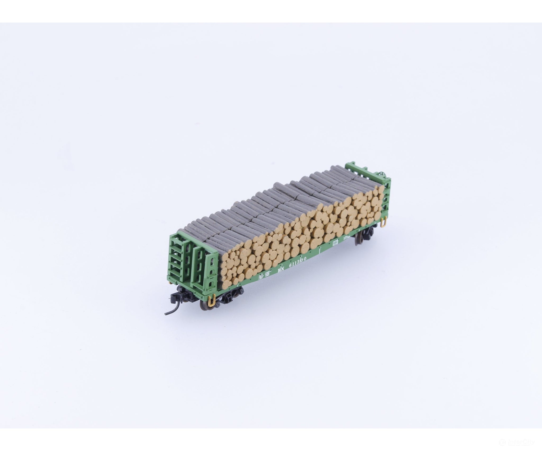 Atlas 38401 N Bulkhead Flat Car w/ Pulpwood Load Burlington Northern (BN) 611300 - Freight Cars