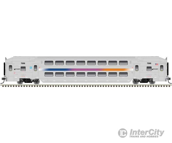 Atlas 40004062 Multi-Level Commuter Coach Trailer - Ready To Run -- New Jersey Transit 7666 (Silver