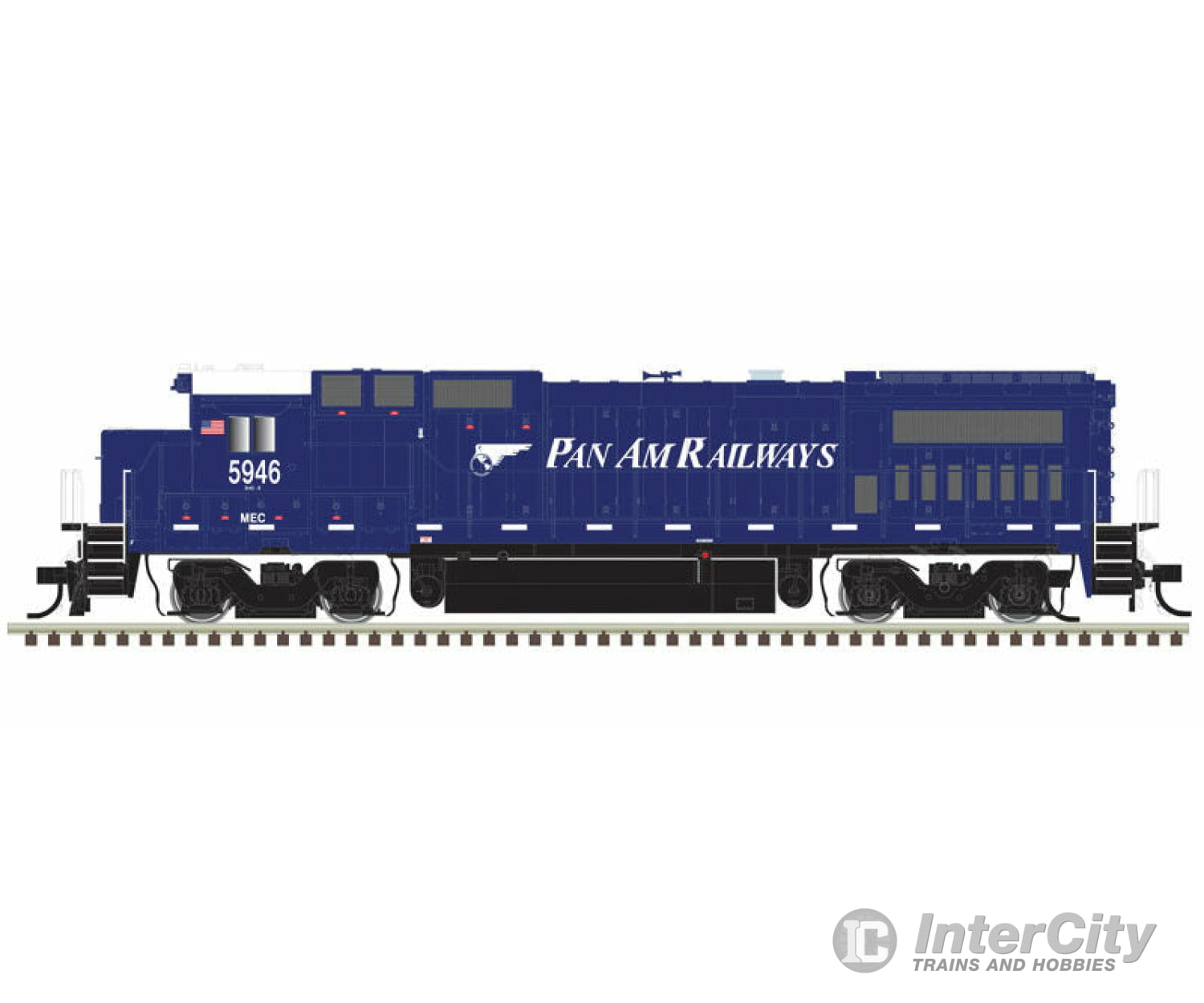 Atlas 40005136 Ge Dash 8-40B With Deck Ditch Lights - Standard Dc Master(R) -- Pan Am Mec 5946 (Blue