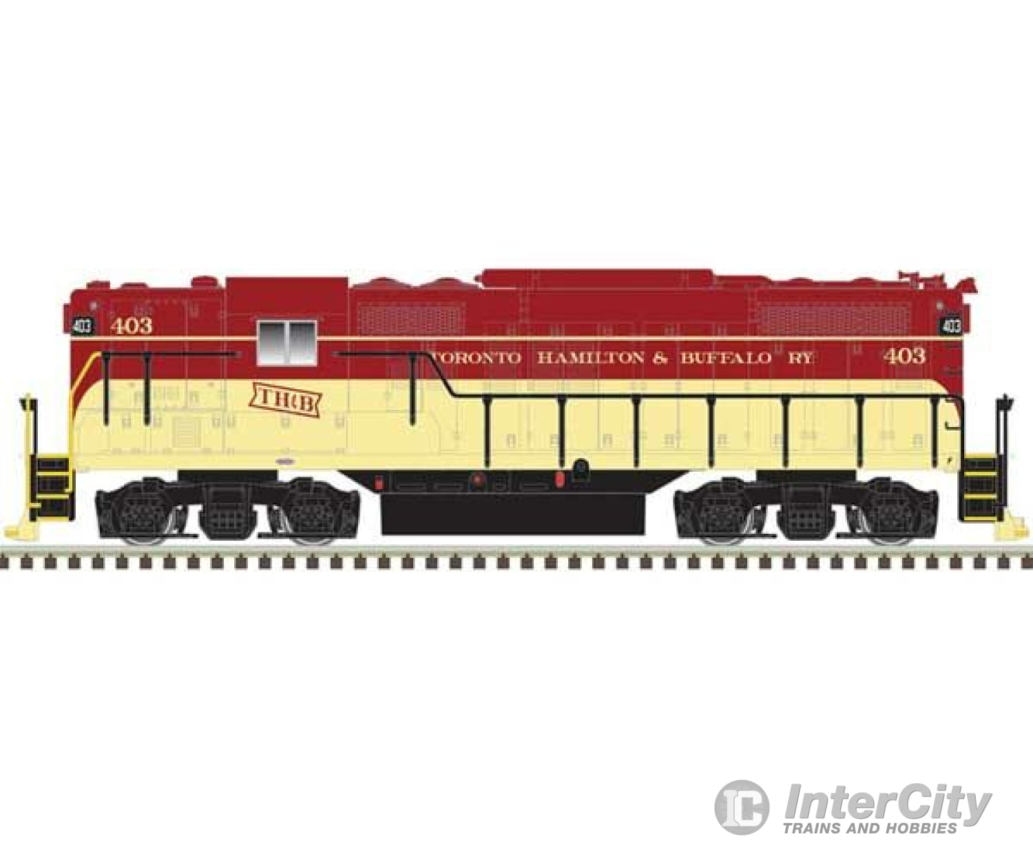 Atlas 40005353 Emd Gp9 W/Torpedo Tubes - Standard Dc -- Toronto Hamilton And Buffalo #403 (Maroon