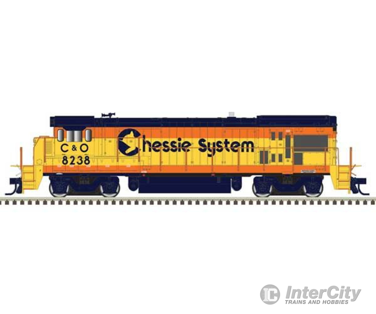 Atlas 40005440 Ge B30-7 Low Nose - Standard Dc Master(R) Silver -- Chessie System #8238 (Blue Yellow