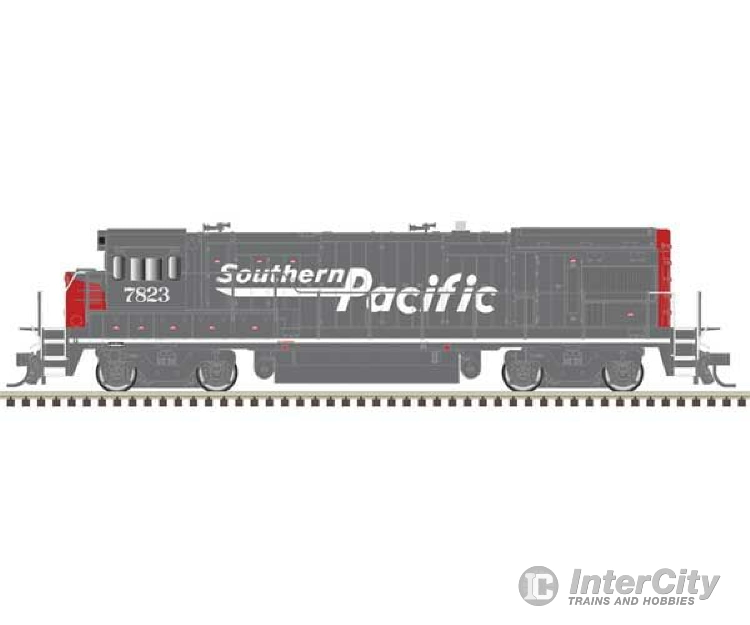 Atlas 40005469 Ge B30-7 Low Nose - Loksound And Dcc -- Southern Pacific #7823 (Ditch Lights Red Gray