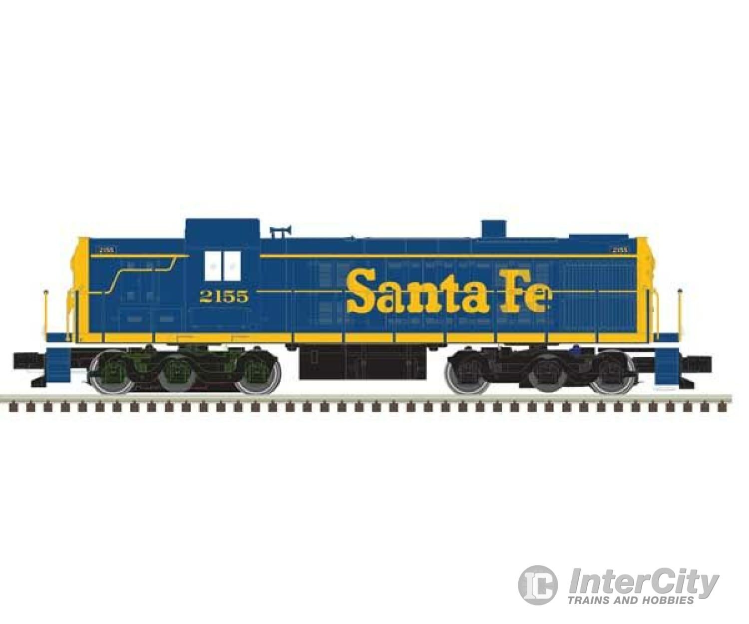 Atlas 40005492 Alco Rsd4/5 - Standard Dc Classic Silver -- Santa Fe #2155 (Blue Yellow) Locomotives