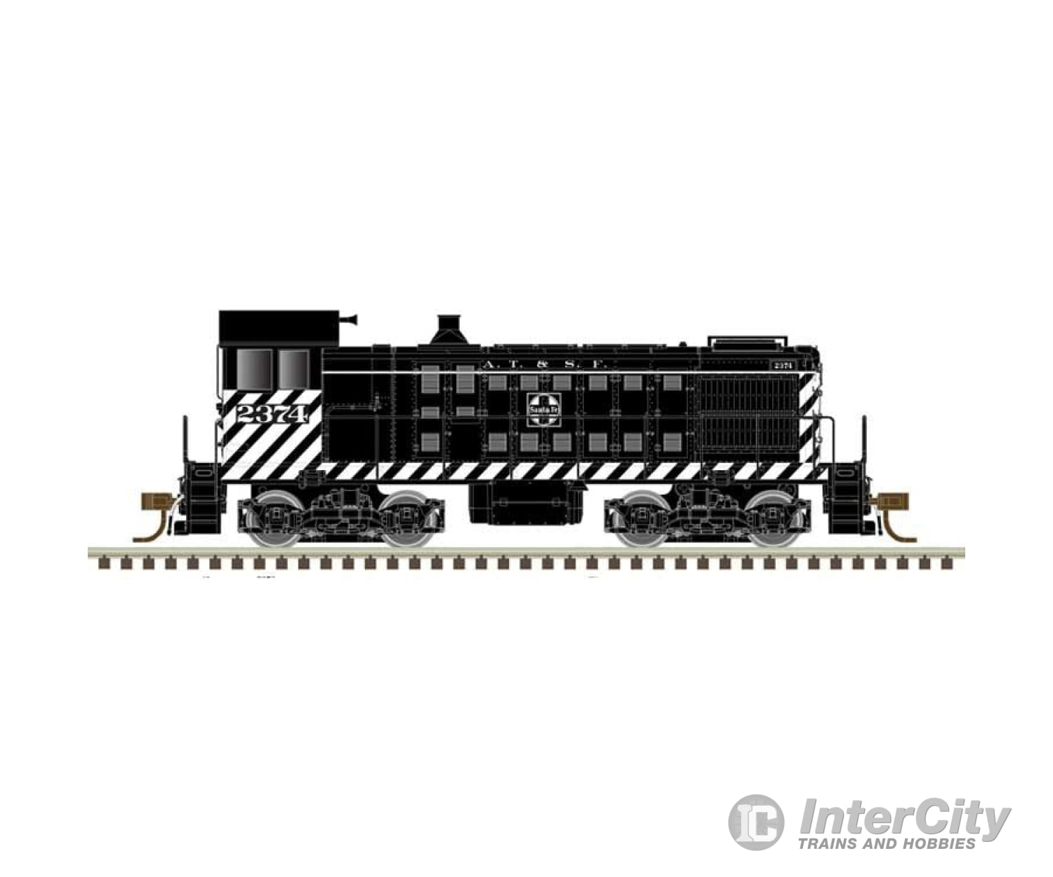 Atlas 40005711 Alco S2 W/Loksound & Dcc - Master(R) -- Santa Fe #2374 (Black White Blue) Locomotives