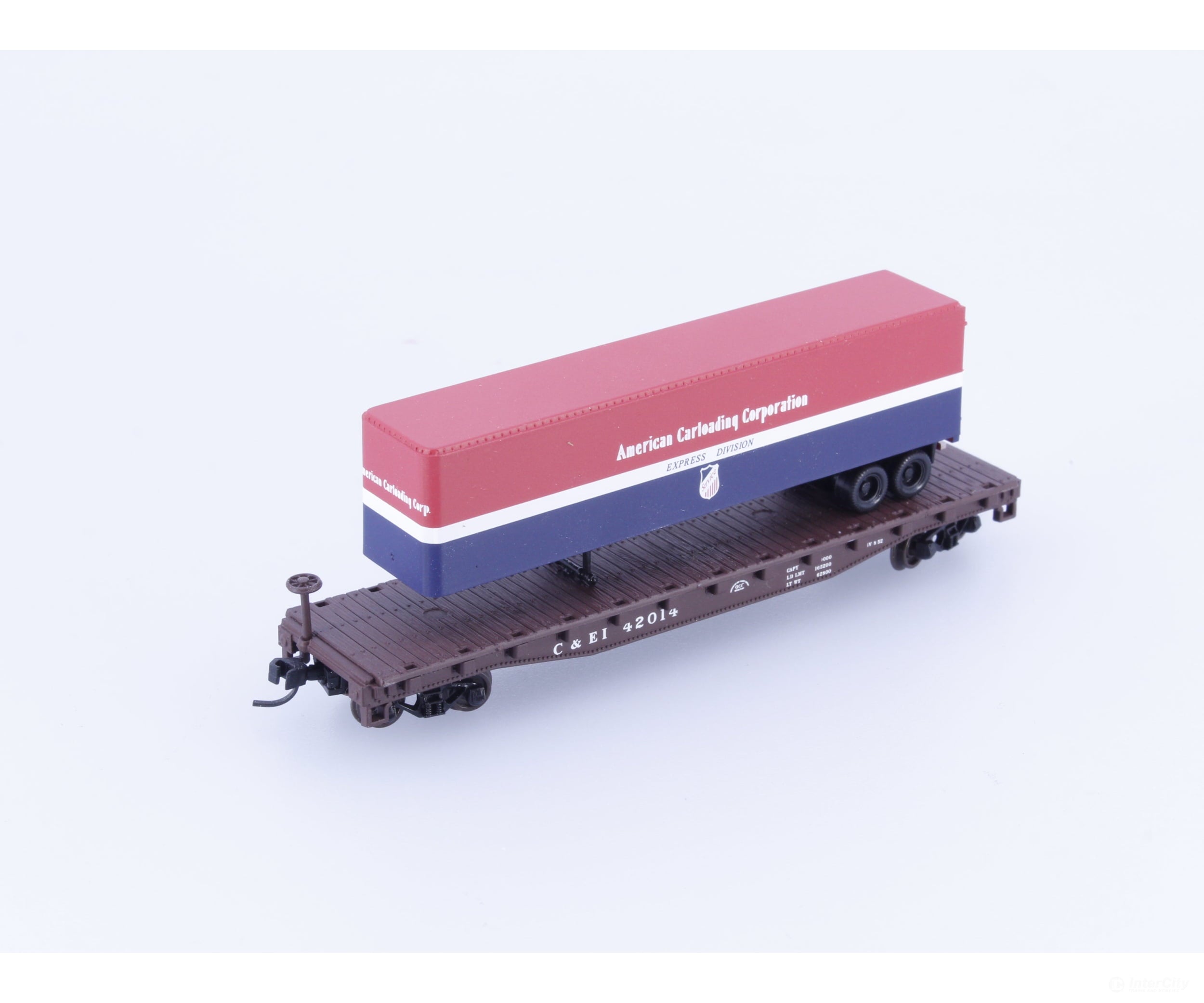 Atlas 50001452 N Piggyback Flatcar with 40’ Trailer Chicago & Eastern Illinois (CEI) 42014 Freight Cars