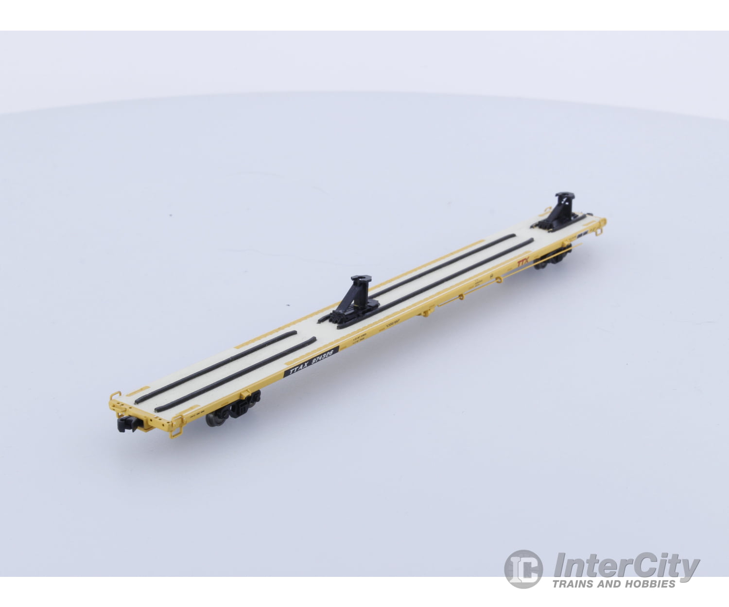 Atlas 50002566 N 89’4’ Flat Car Mid/End Hitches Trailer Train Ttx Corp. (Ttx) 974326 Freight Cars