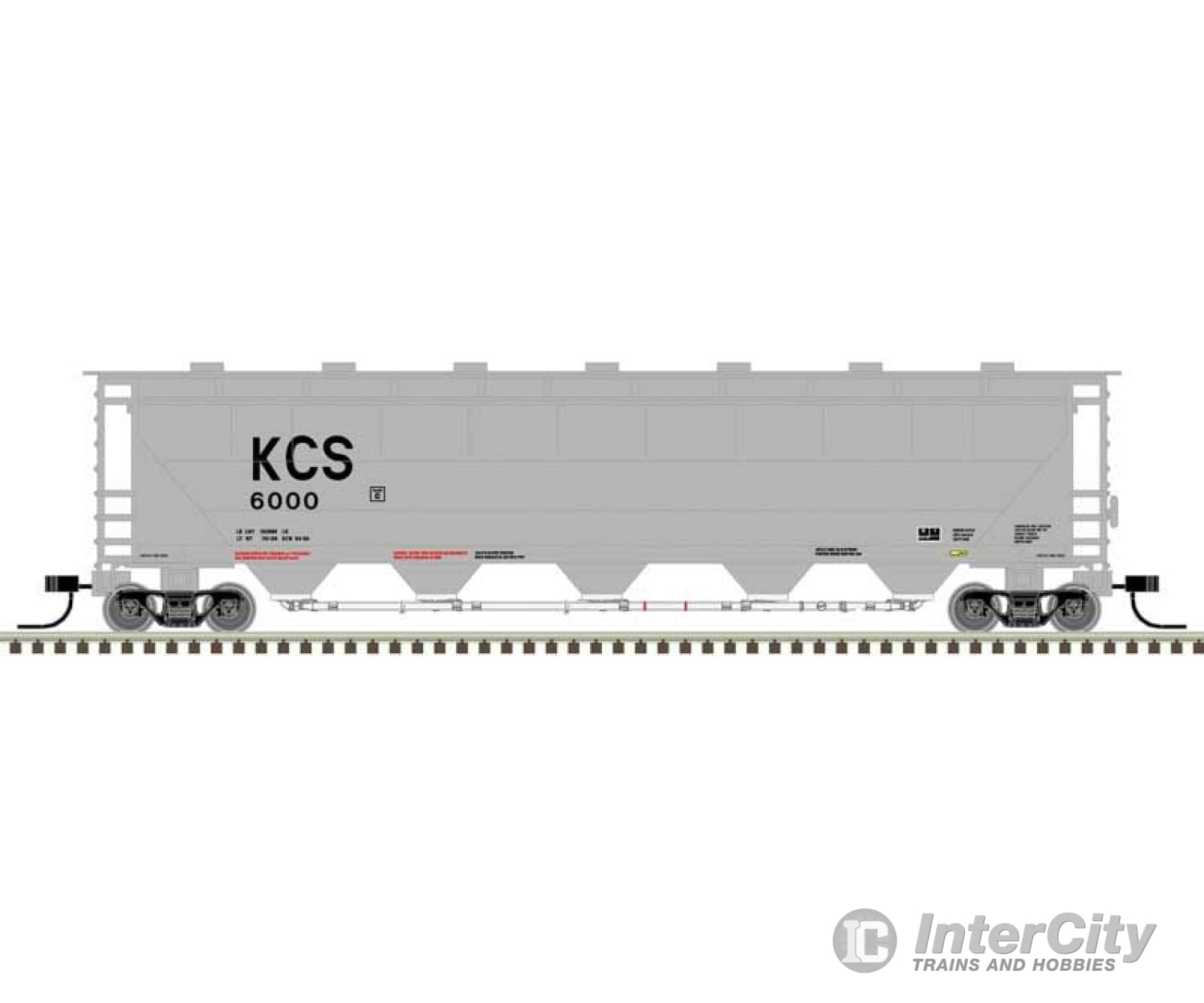 Atlas 50005680 Trinity Pd5000 Covered Hopper - Ready To Run -- Kansas City Southern #6000 (Gray