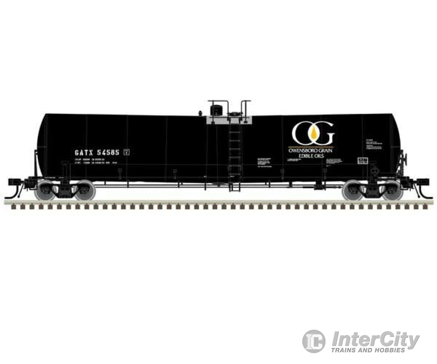 Atlas 50006173 Trinity 25 500-Gallon Tank Car - Ready To Run -- Owensboro Grain Gatx #54540 (Black