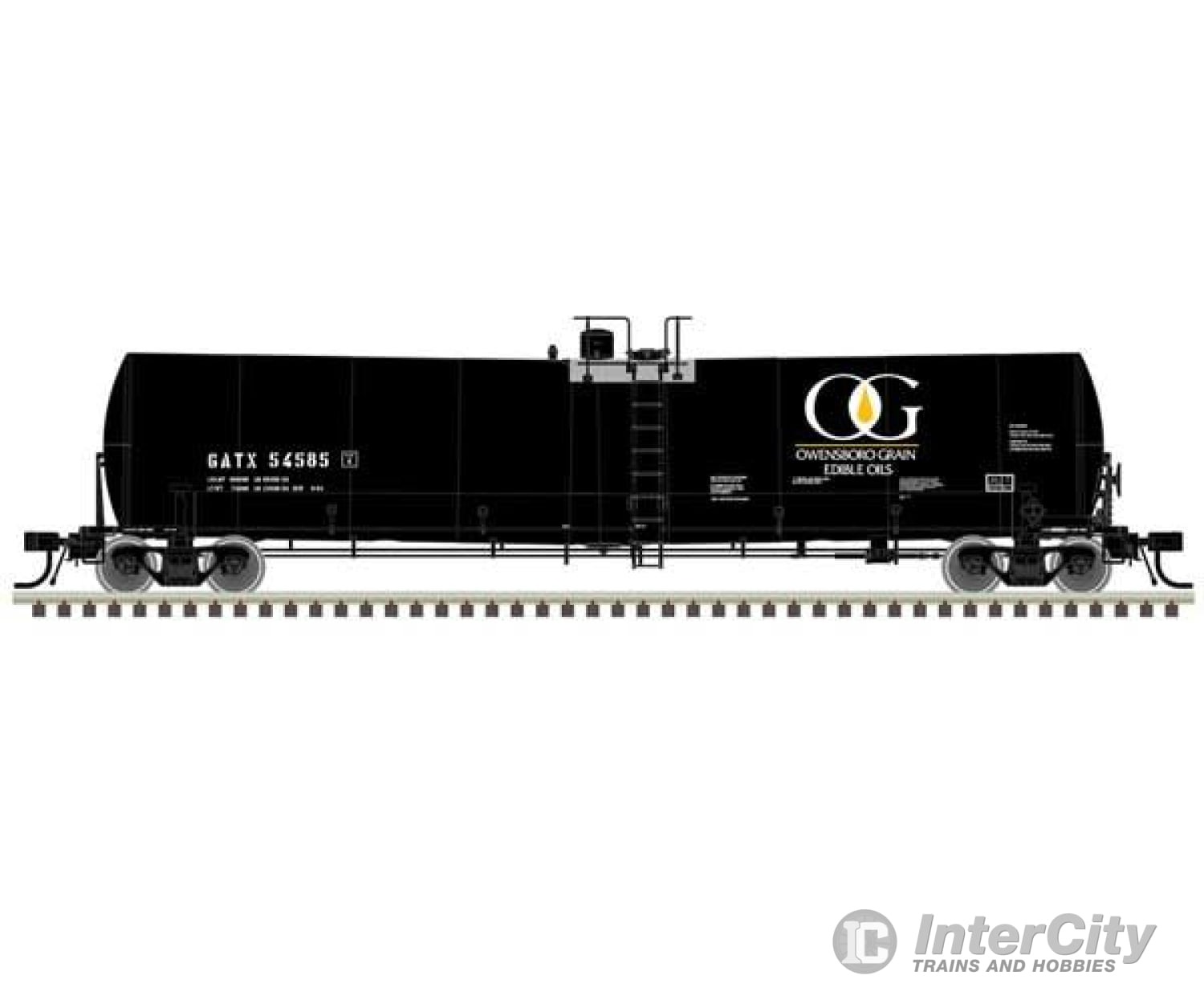 Atlas 50006174 Trinity 25 500-Gallon Tank Car - Ready To Run -- Owensboro Grain Gatx #54547 (Black