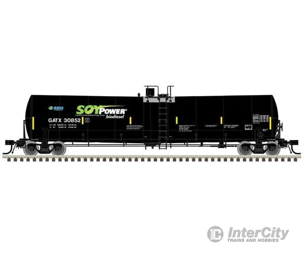 Atlas 50006181 Trinity 25 500-Gallon Tank Car - Ready To Run -- Soy Power Bio Fuels Gatx #30829