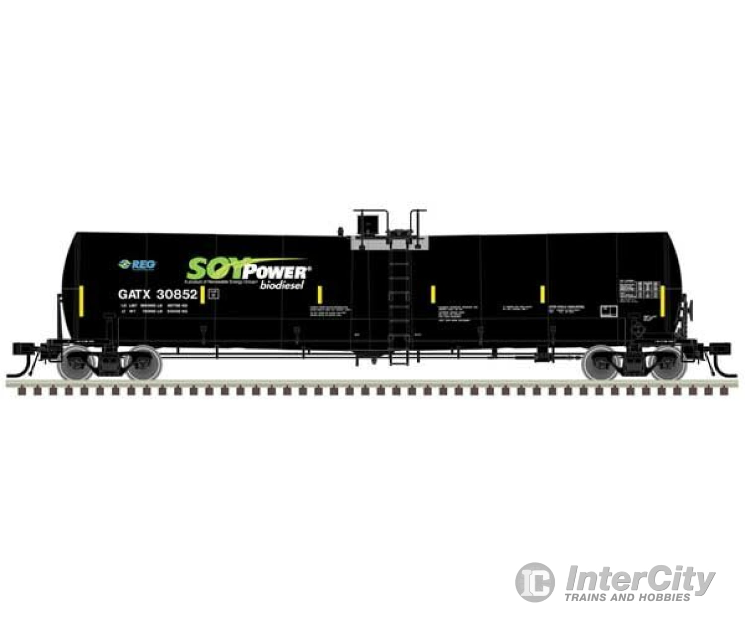 Atlas 50006182 Trinity 25 500-Gallon Tank Car - Ready To Run -- Soy Power Bio Fuels Gatx #30831