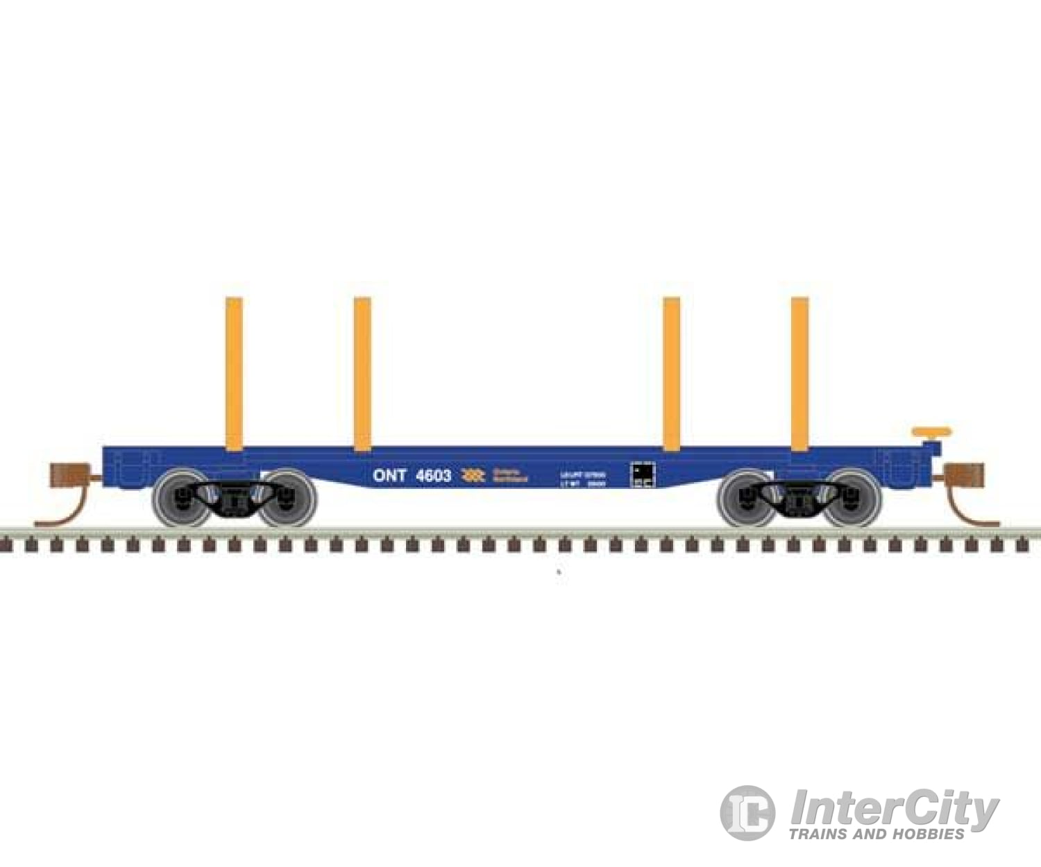 Atlas 50006274 45 Logging Flatcar - Ready To Run Master(R) -- Ontario Northland #4627 (Blue Yellow)