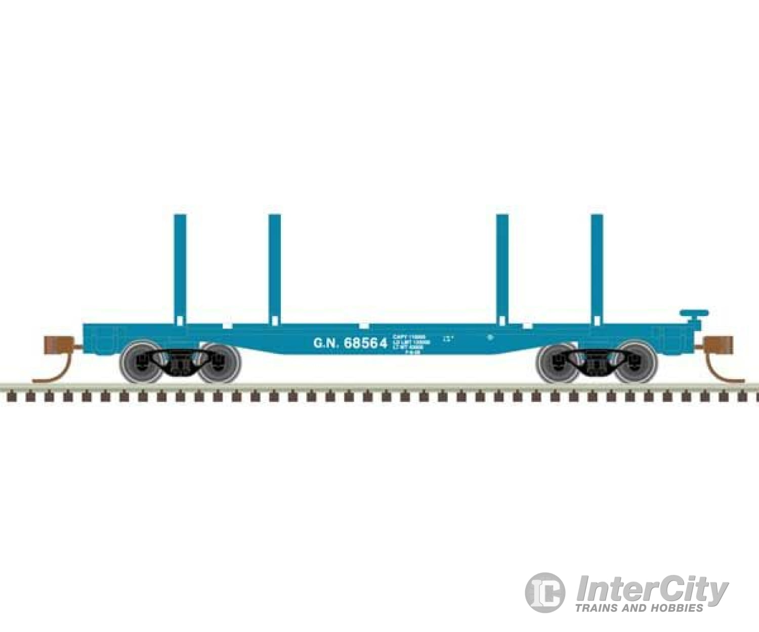 Atlas 50006285 45 Logging Flatcar - Ready To Run Master(R) -- Great Northern #68553 (Big Sky Blue