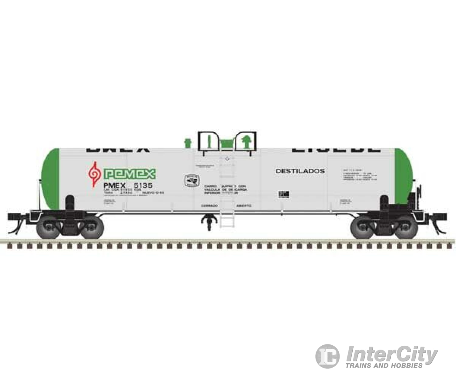 Atlas 50006313 Gatx 20 700-Gallon Tank Car - Ready To Run Master(R) -- Pemex #5132 (Silver Green Red