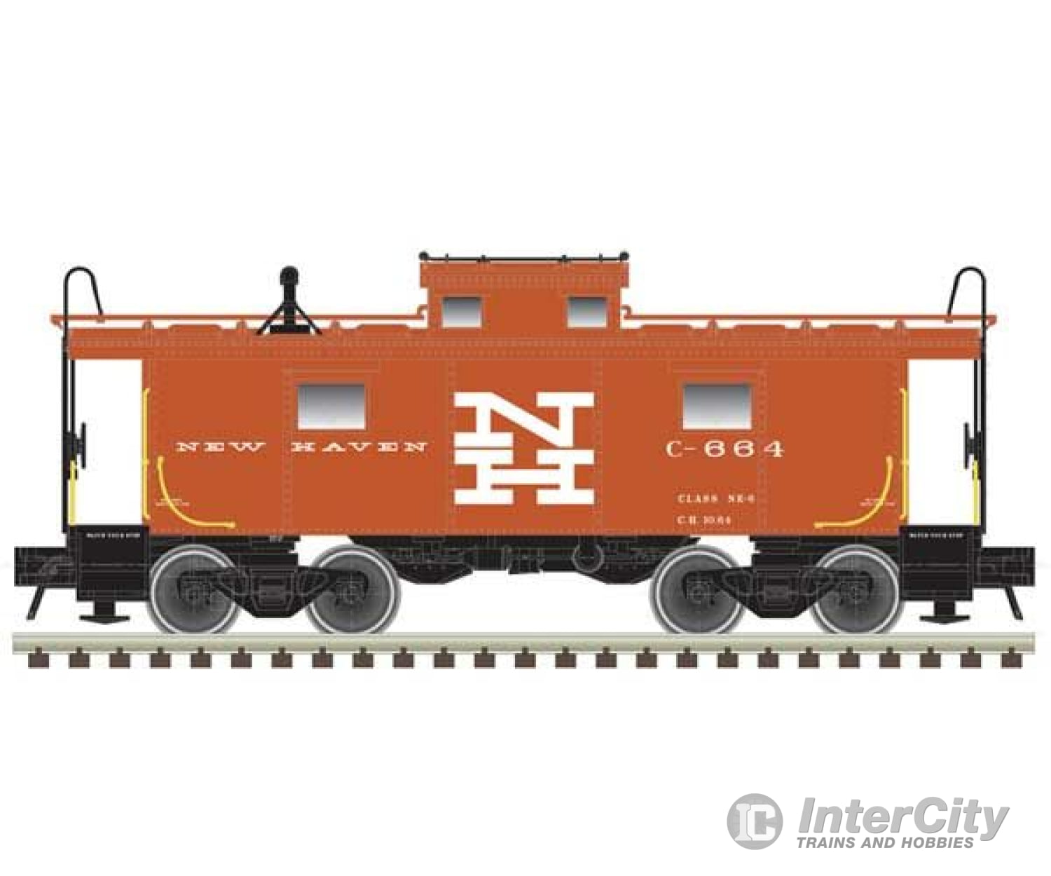 Atlas 50006320 Ne-6 Caboose - Ready To Run Master(R) -- New Haven #664 (Red White) Freight Cars