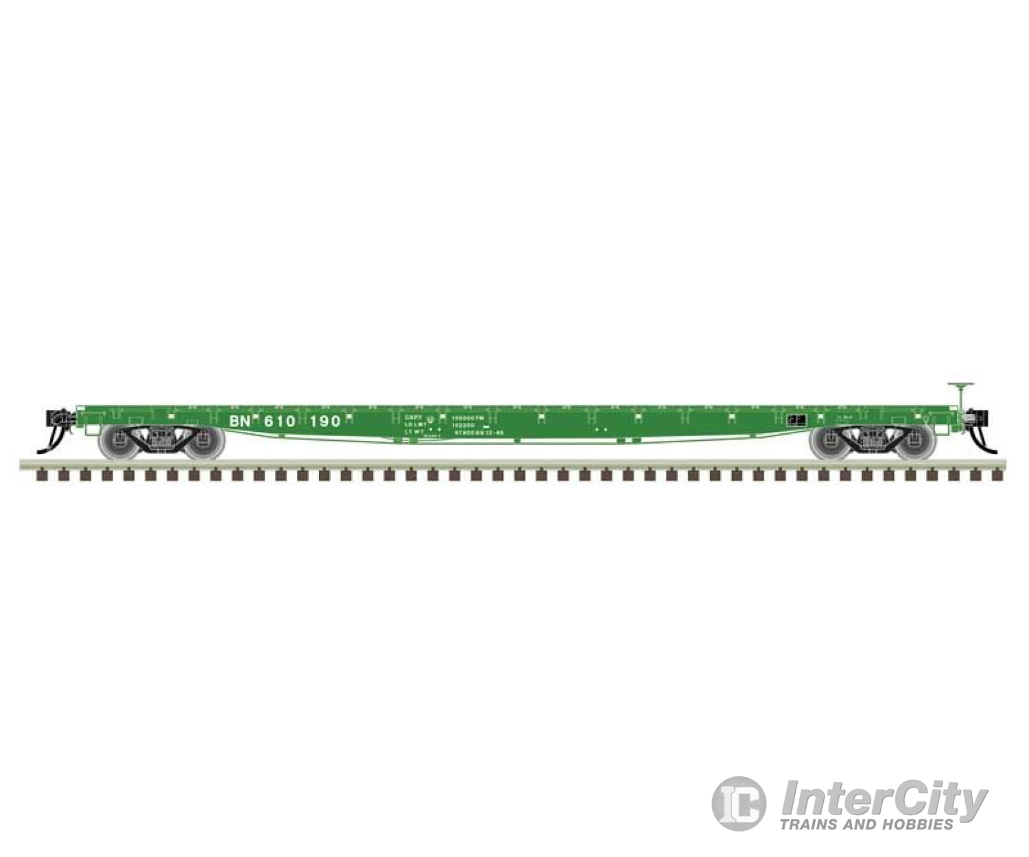 Atlas 50006426 Gsi 60 Flatcar - Ready To Run -- Burlington Northern #610190 (Cascade Green White)